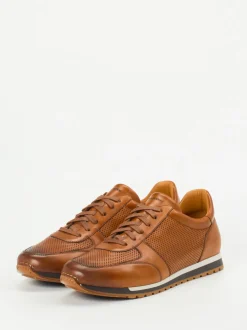 Magnanni – Sneaker aus geprägtem Leder cognacbraun