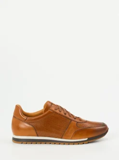 Magnanni – Sneaker aus geprägtem Leder cognacbraun