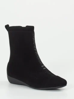 Mania – Ankle Boots aus Veloursleder Schwarz
