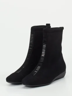Mania – Ankle Boots aus Veloursleder Schwarz