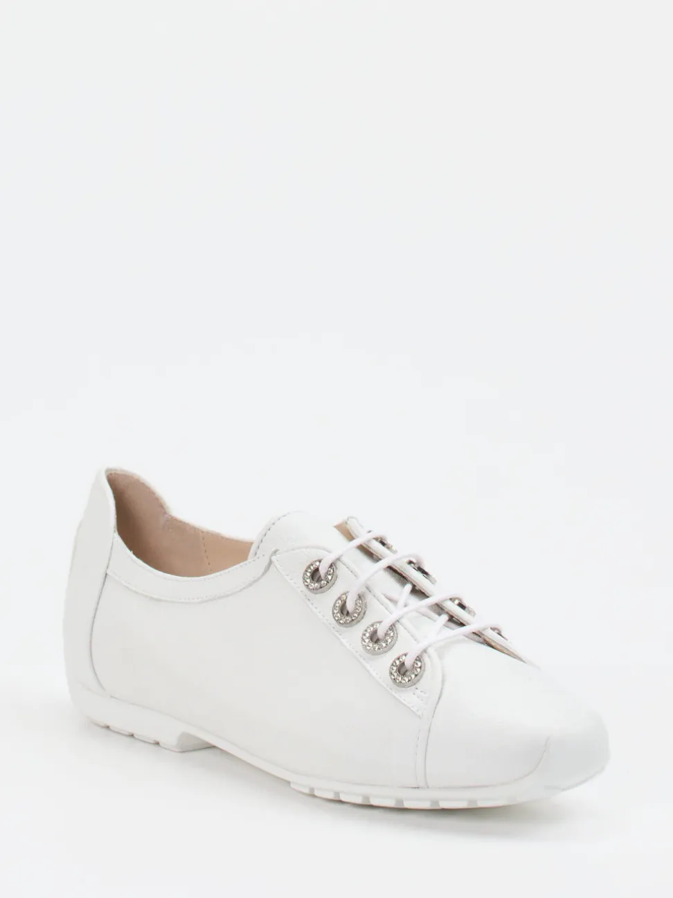 Mania – Bequem-Sneaker aus Lammleder Weiß