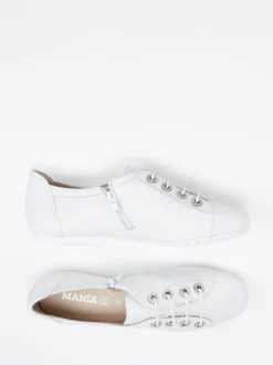 Mania – Bequem-Sneaker aus Lammleder Weiß
