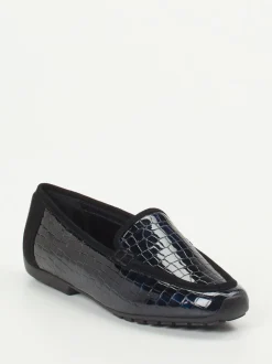 Mania – Loafer aus geprägtem Lackleder blau