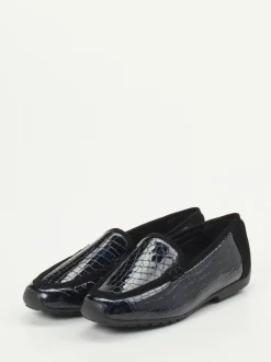 Mania – Loafer aus geprägtem Lackleder blau