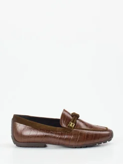 Mania – Loafer aus geprägtem Leder in Braun
