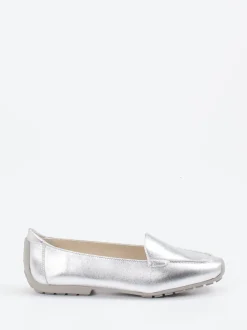 Mania – Loafer aus silbernem Metallicleder