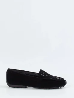 Mania – Loafer aus Veloursleder in Schwarz