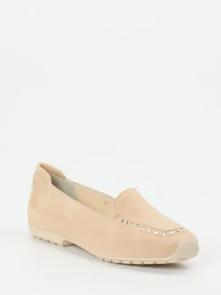 Mania – Loafer aus Veloursleder in Beige
