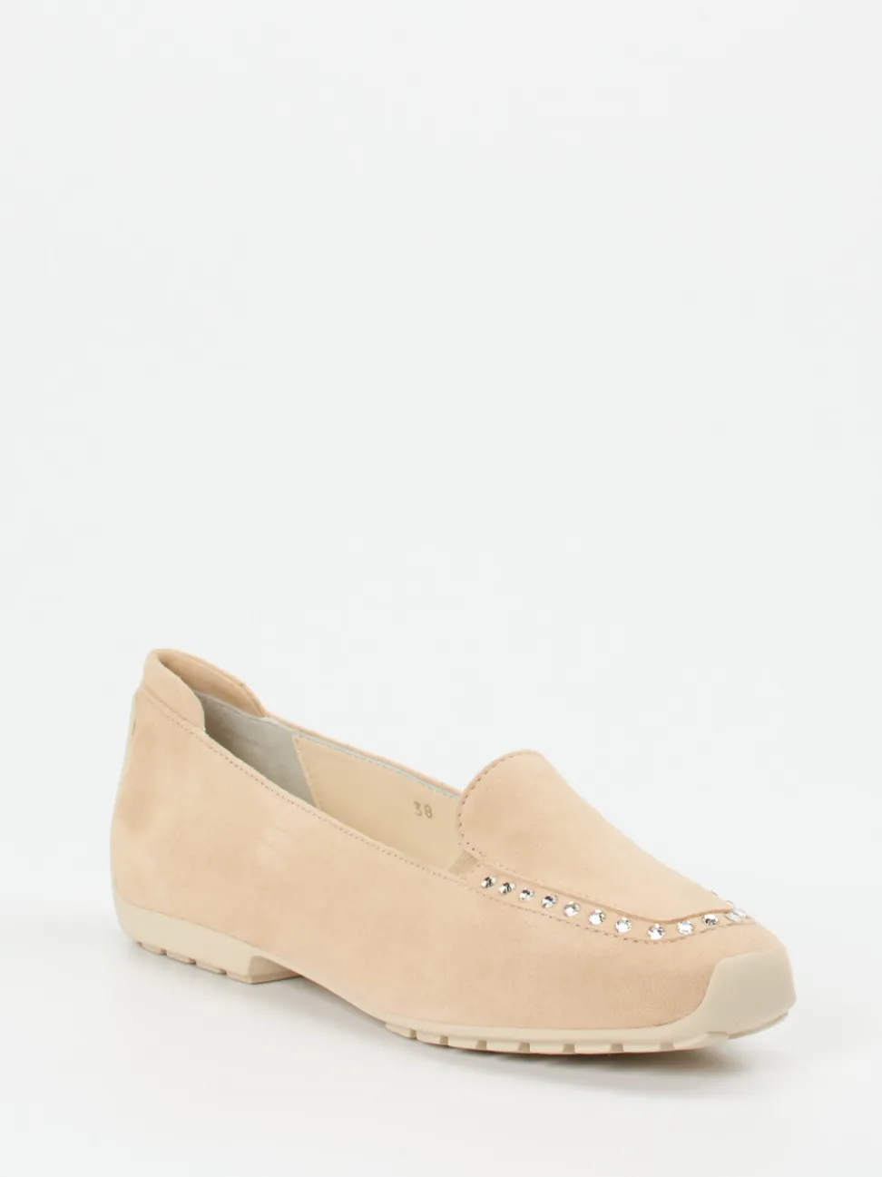 Mania – Loafer aus Veloursleder in Beige
