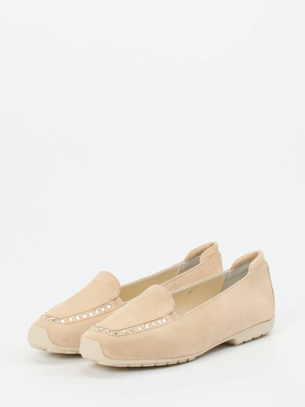 Mania – Loafer aus Veloursleder in Beige