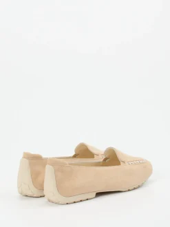 Mania – Loafer aus Veloursleder in Beige