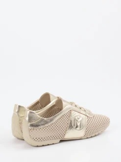 Mania – Sneaker aus Veloursleder in Gold-Beige