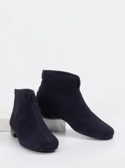Mannori – Ankle Boots aus Veloursleder Dunkelblau