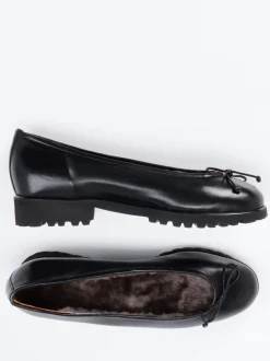 Mannori – Ballerinas aus Lammleder Schwarz