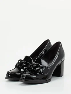 Mannori – Blockabsatz-Loafer aus Lackleder Schwarz