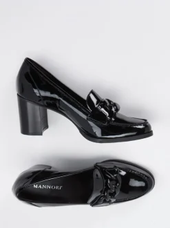 Mannori – Blockabsatz-Loafer aus Lackleder Schwarz