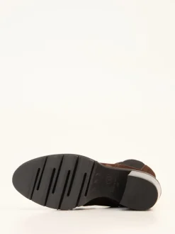Mannori – Blockabsatz-Stiefeletten aus Veloursleder Dunkelbraun
