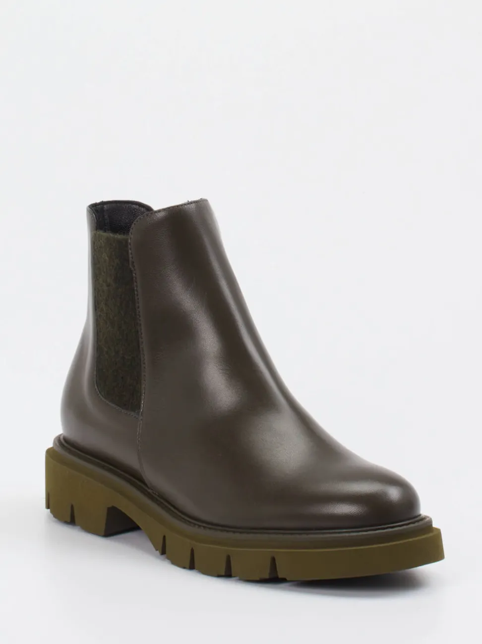 Mannori – Chelsea Boots aus Kalbleder Olivgrün