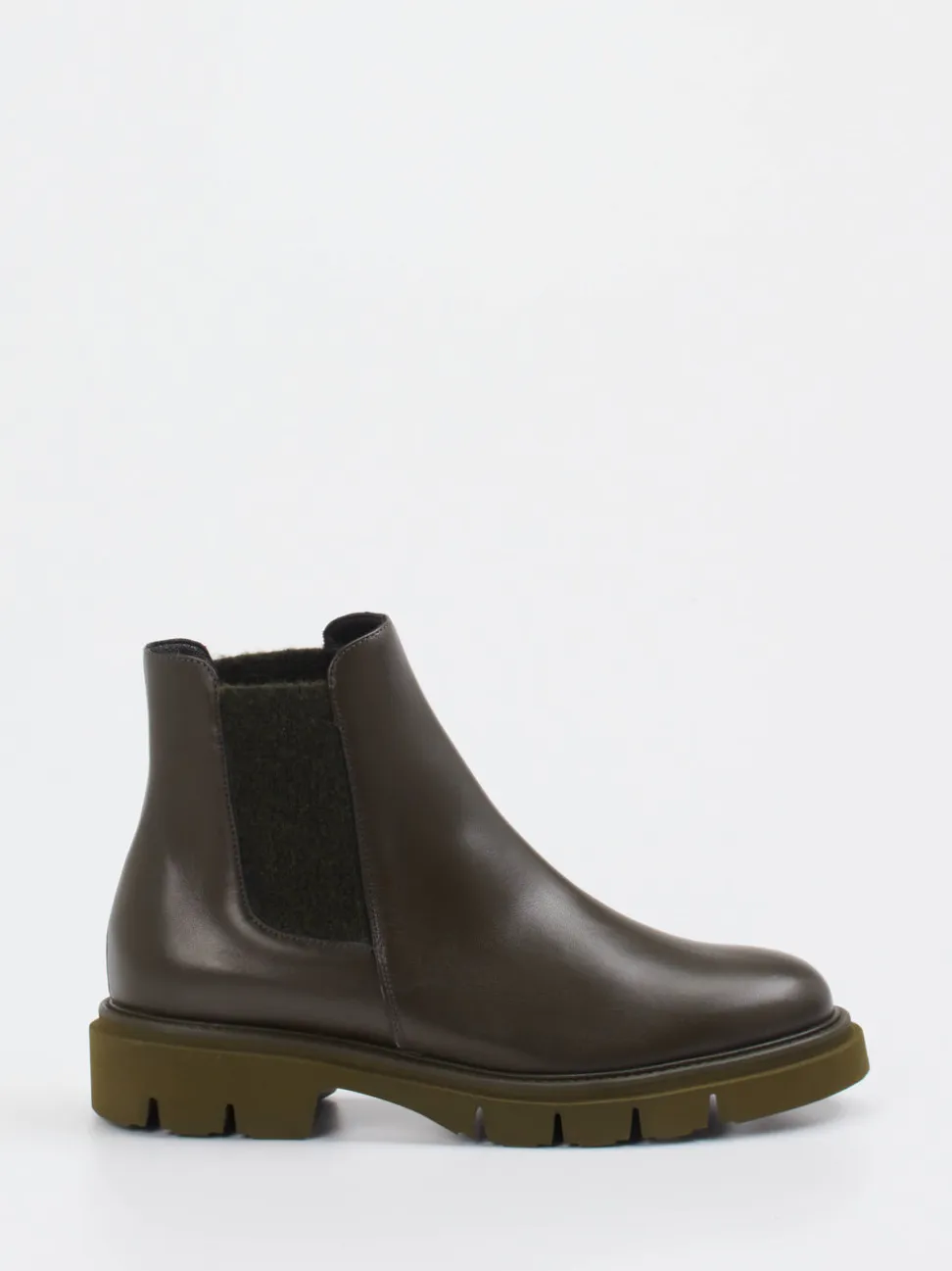 Mannori – Chelsea Boots aus Kalbleder Olivgrün