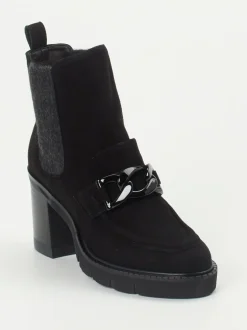 Mannori – Chelsea Boots aus Veloursleder Schwarz