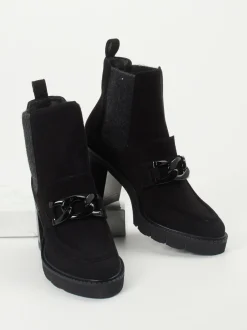 Mannori – Chelsea Boots aus Veloursleder Schwarz