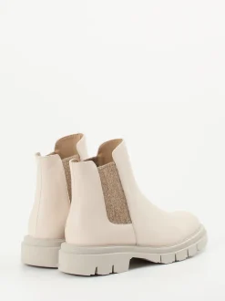 Mannori – Chelsea Boots aus Lammleder cremeweiß