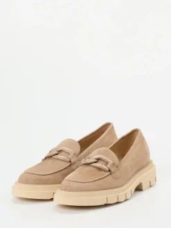 Mannori – Chunky Loafer aus Veloursleder beige