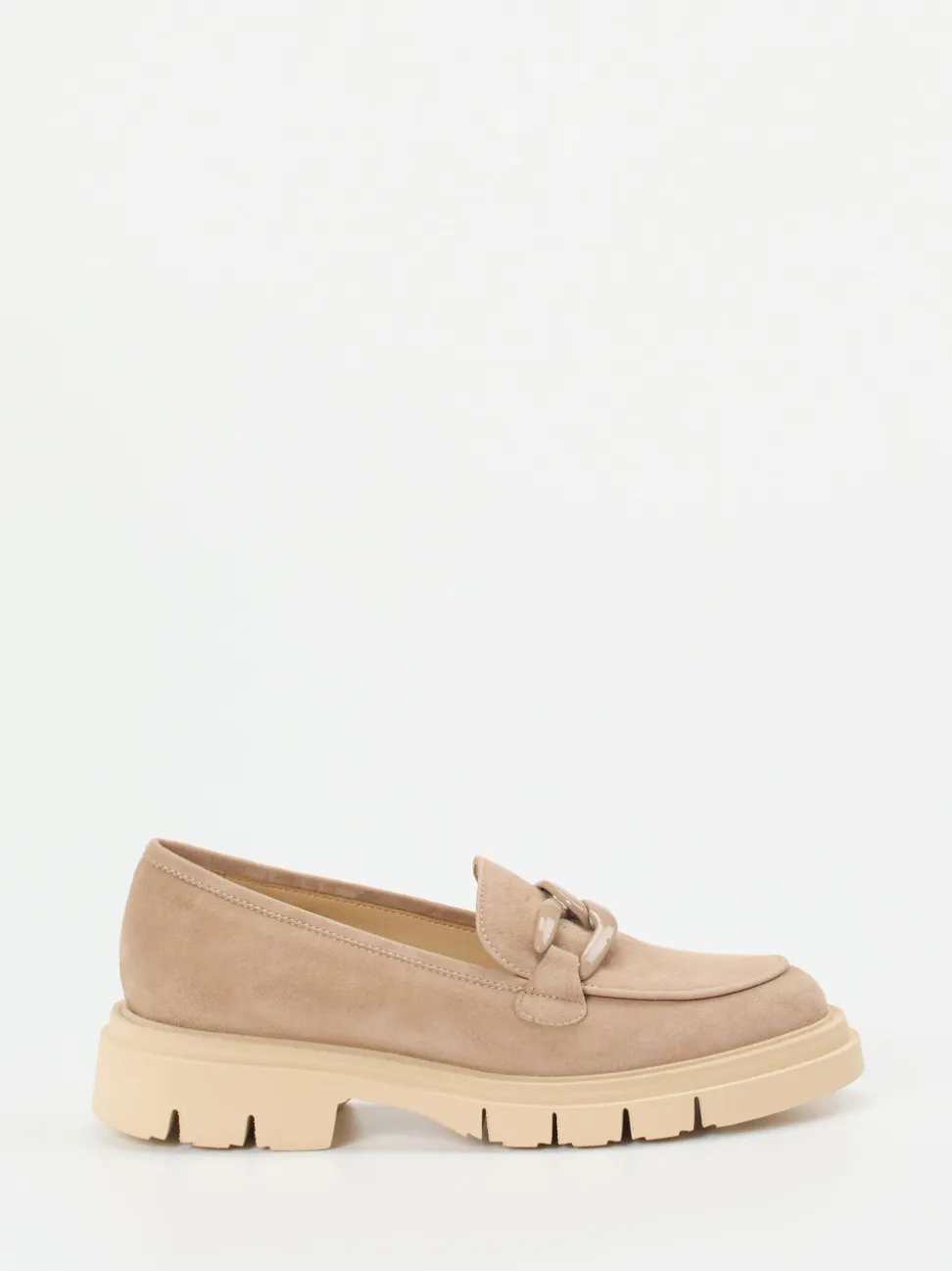 Mannori – Chunky Loafer aus Veloursleder beige