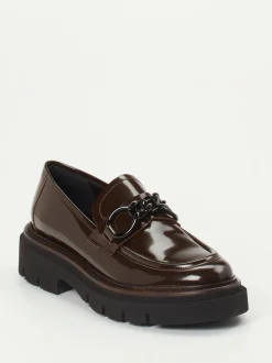 Mannori – Chunky Loafer aus Hochglanzleder Dunkelbraun