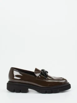 Mannori – Chunky Loafer aus Lackleder schokobraun