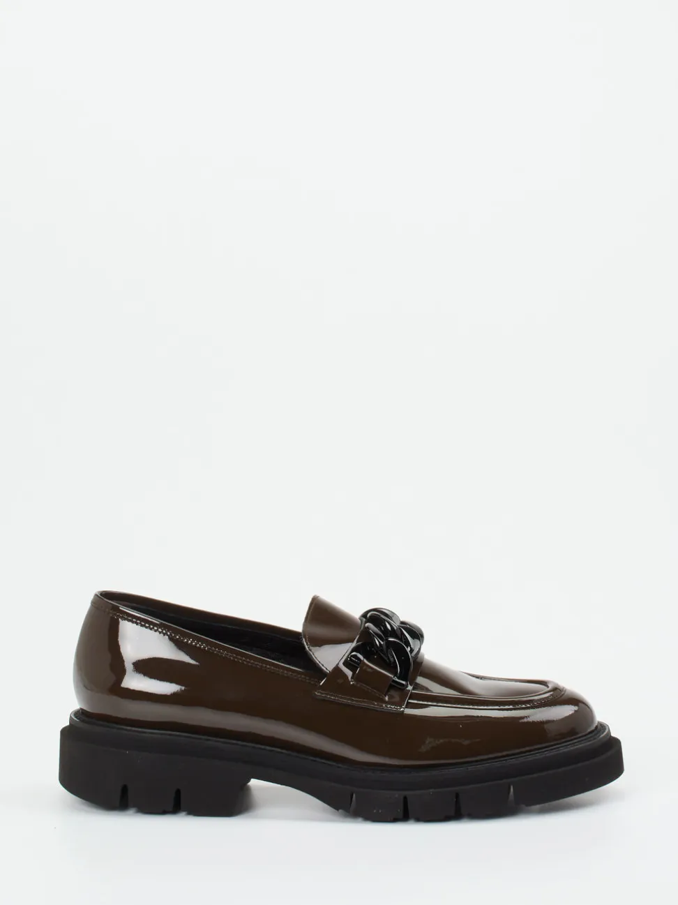 Mannori – Chunky Loafer aus Lackleder schokobraun