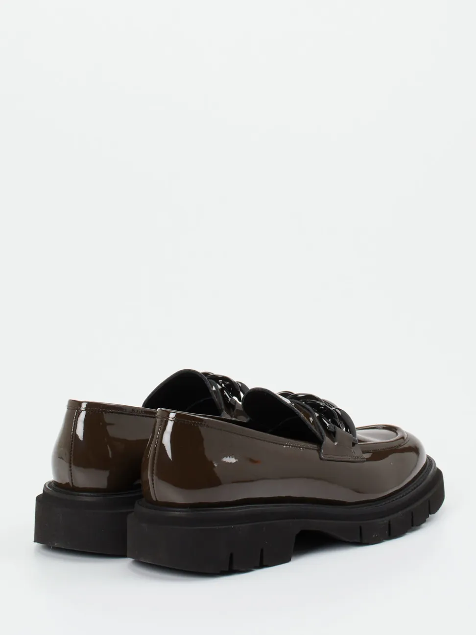 Mannori – Chunky Loafer aus Lackleder schokobraun