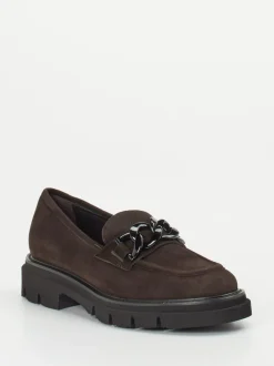Mannori – Chunky Slipper aus Veloursleder Dunkelbraun