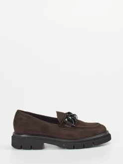 Mannori – Chunky Slipper aus Veloursleder Dunkelbraun
