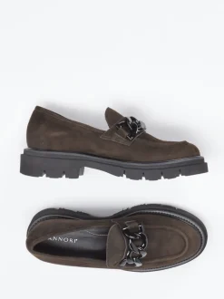 Mannori – Chunky Slipper aus Veloursleder Dunkelbraun