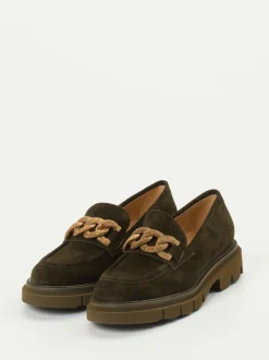 Mannori – Chunky Slipper aus Veloursleder Grün