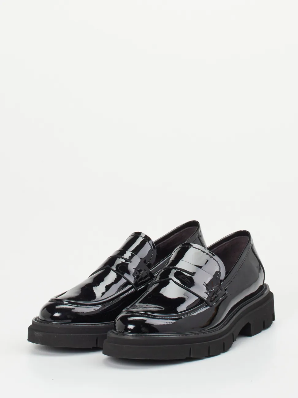 Mannori – Chunky-Loafer aus Lackleder schwarz