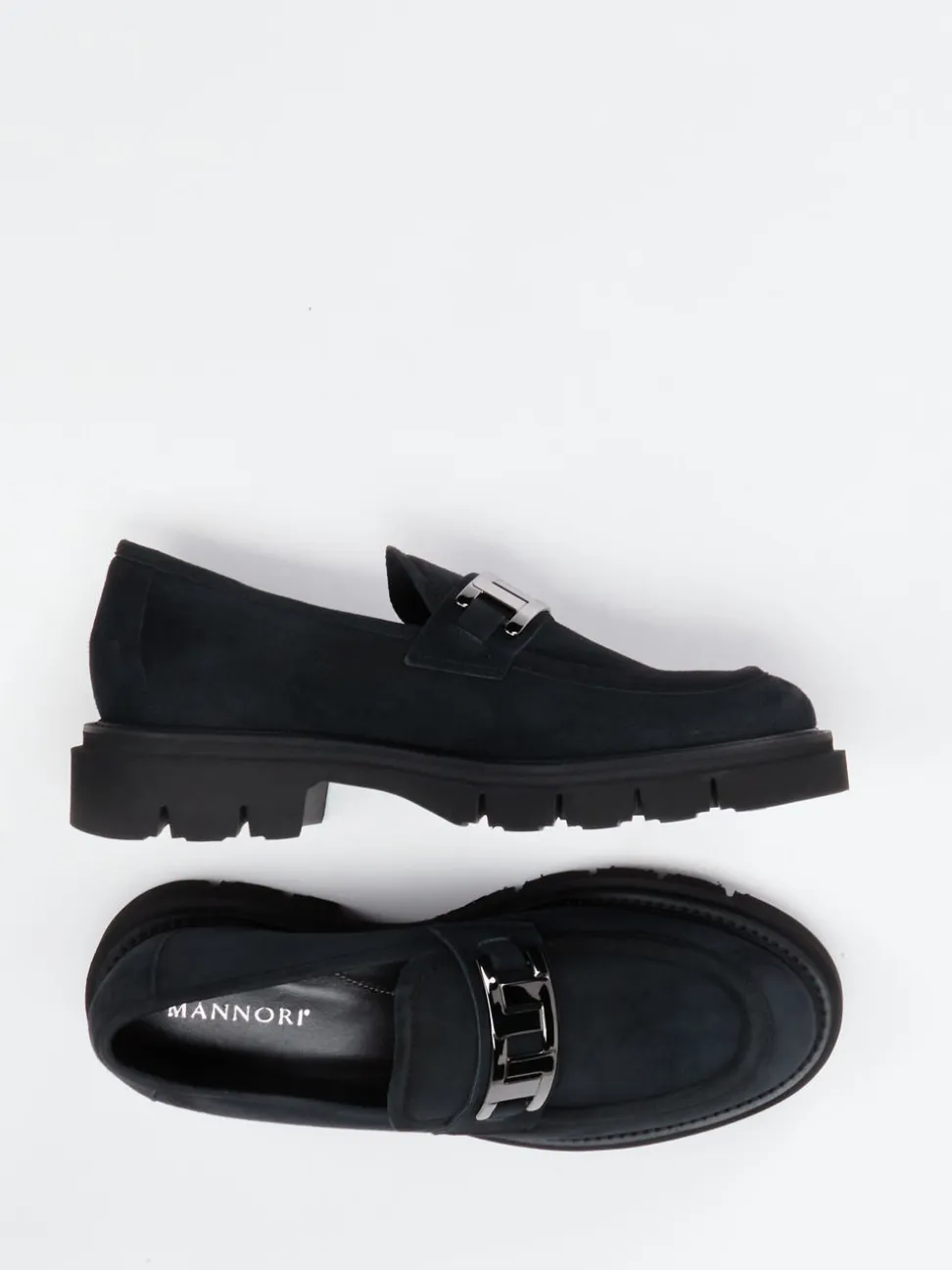 Mannori – Chunky-Loafer aus Veloursleder Schwarz