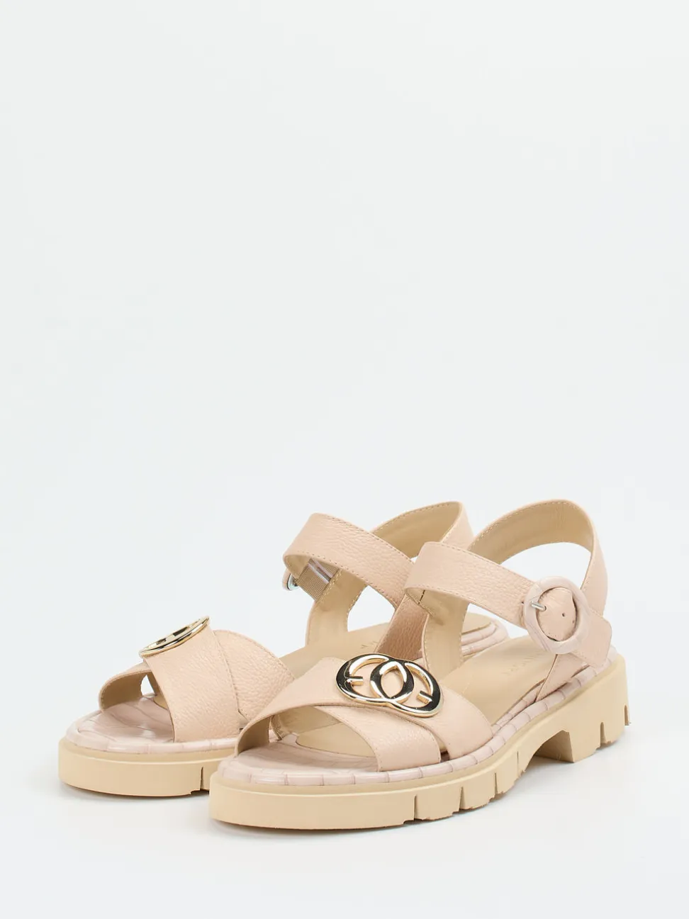 Mannori – Chunky-Sandalen aus Kalbleder in Beige