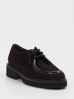 Mannori – Derby-Schnürschuh aus Veloursleder Braun
