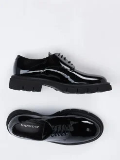 Mannori – Derby-Schnürschuh aus Lackleder schwarz