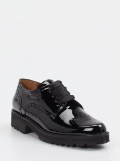 Mannori – Derby-Schnürschuh aus Lackleder schwarz