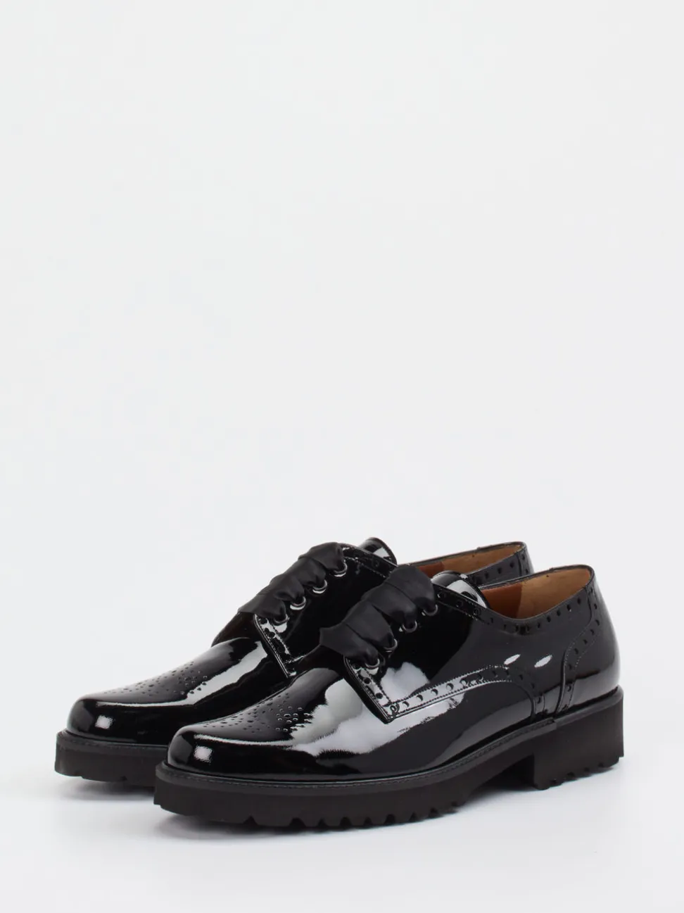 Mannori – Derby-Schnürschuh aus Lackleder schwarz