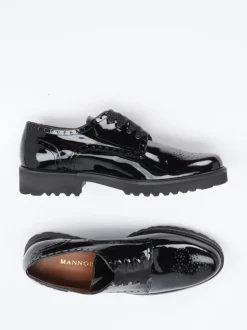 Mannori – Derby-Schnürschuh aus Lackleder schwarz