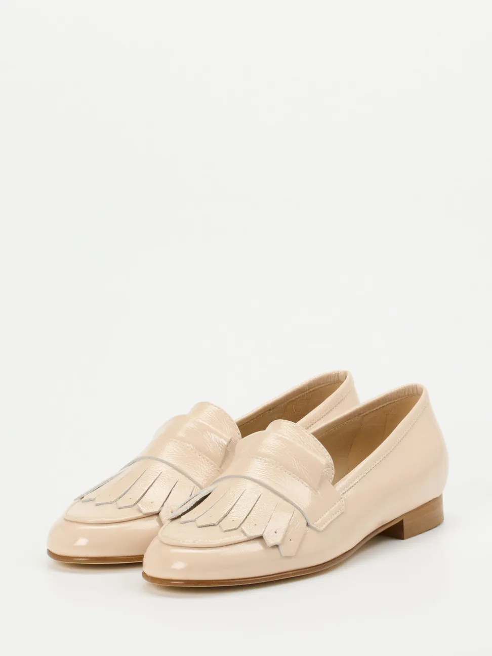Mannori – Fransen-Loafer aus Lackleder Beige
