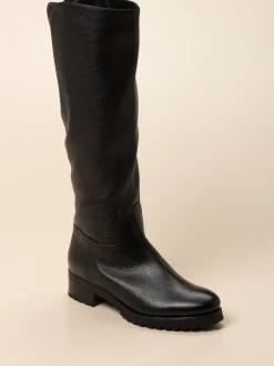 Mannori – Kniehoher Stiefel aus Kalbleder Schwarz