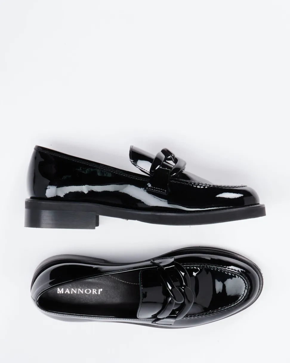 Mannori – Loafer aus Lackleder schwarz glänzend