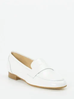 Mannori – Loafer aus Lackleder weiß glänzend