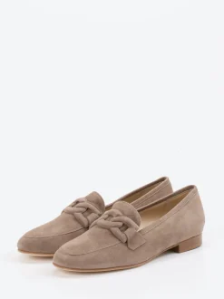 Mannori – Loafer aus Veloursleder in Taupe