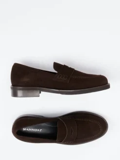 Mannori – Loafer aus Veloursleder Dunkelbraun